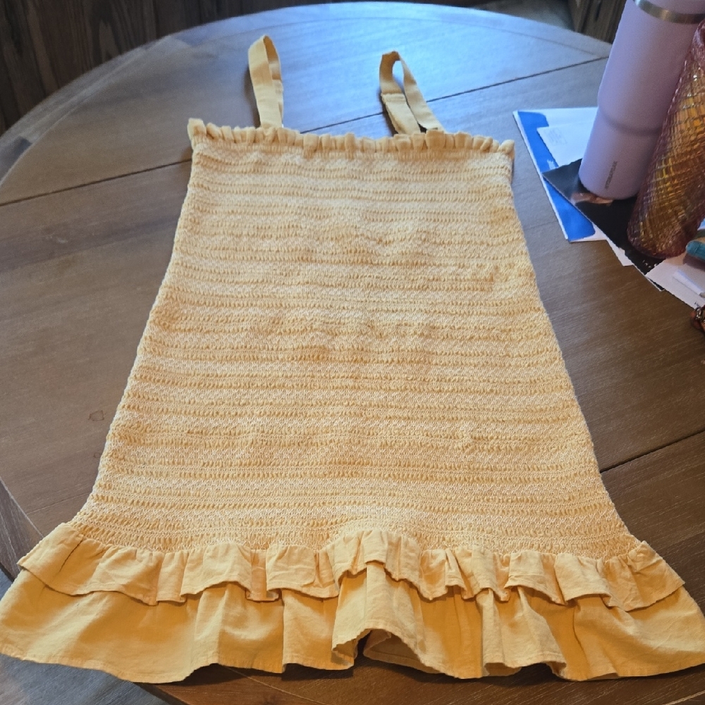 American Eagle Outfitters Yellow Smocked Top